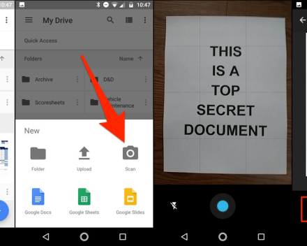 Google Drive scan